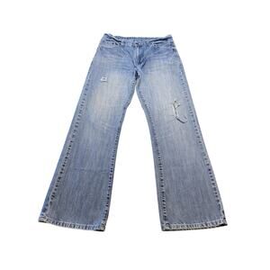 FlyPaper Men’s Straight Jeans – Size 32x32 – Blue Distressed Denim – EUC